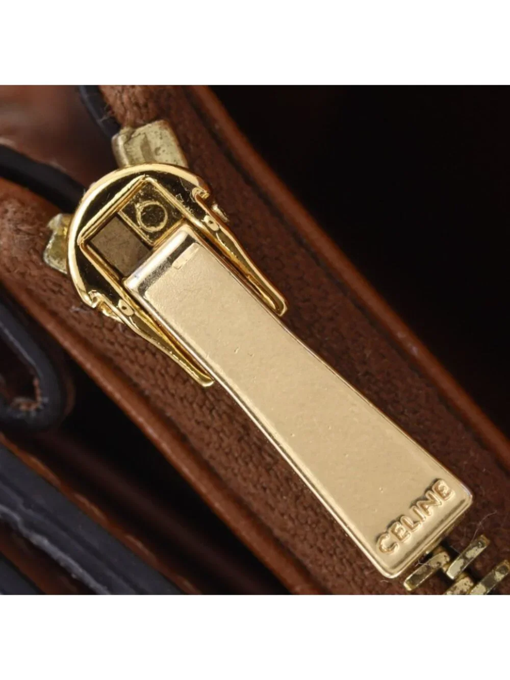 Celine Triomphe Large Flap Wallet Tan Black
